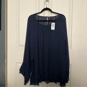 Torrid Navy Blue Flowy Blouse